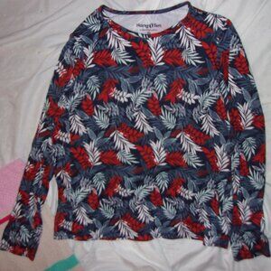 size extra large womens pretty white gray red print shirt top  casual dress